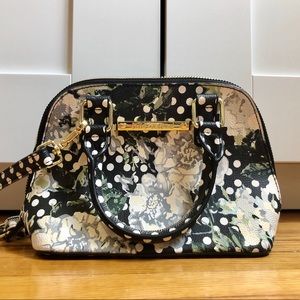 BETSEY JOHNSON POLKA DOT FLORAL CROSSBODY PURSE